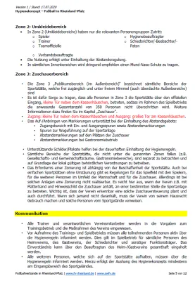 Hygienekonzept 2020 des SV Gommersheim