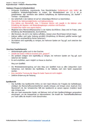 Hygienekonzept 2020 des SV Gommersheim